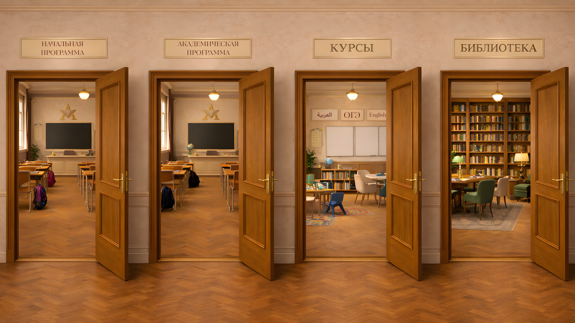 Коридор школы